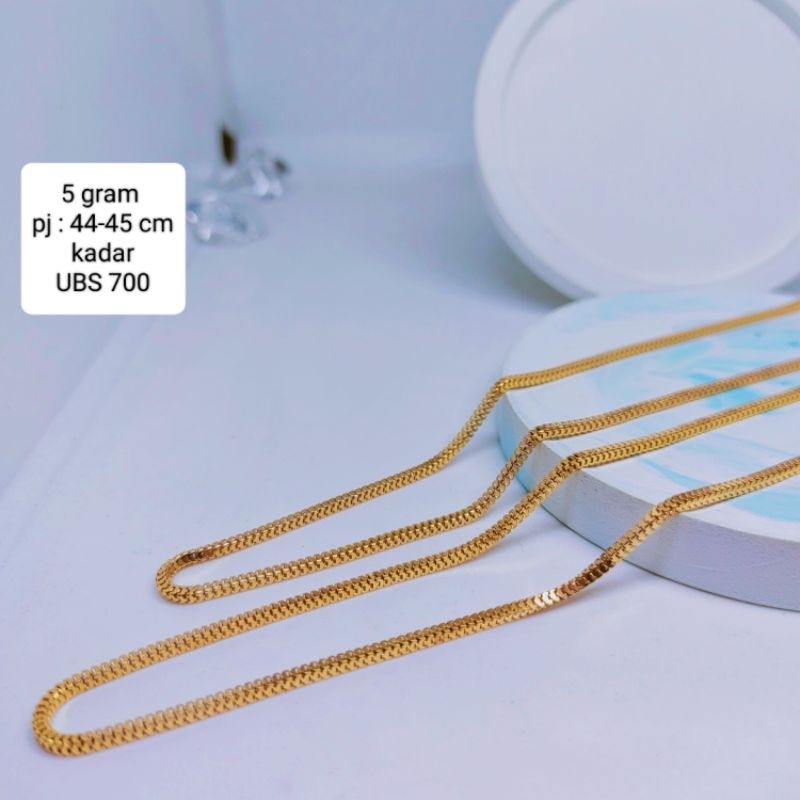 kalung emas model Milano kotak emas kadar 700(16k)