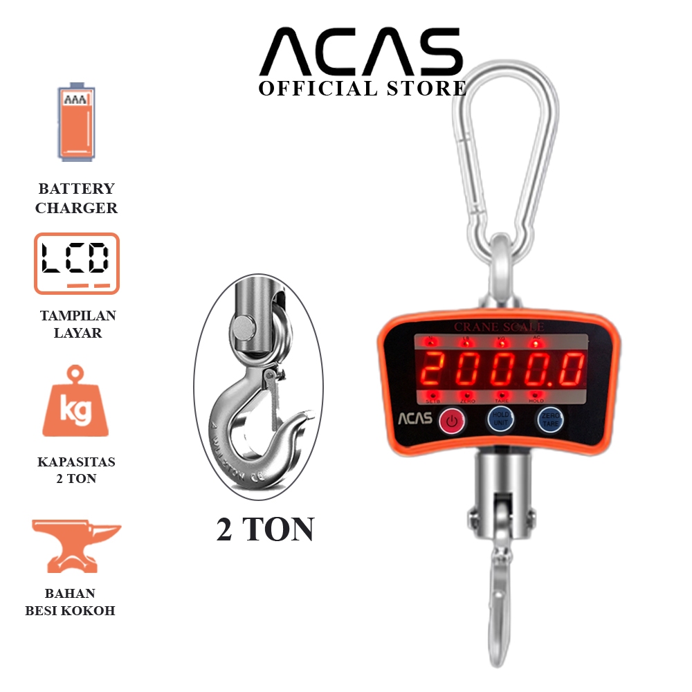 ACAS Ocs-B2t Timbangan Gantung Digital 2 Ton