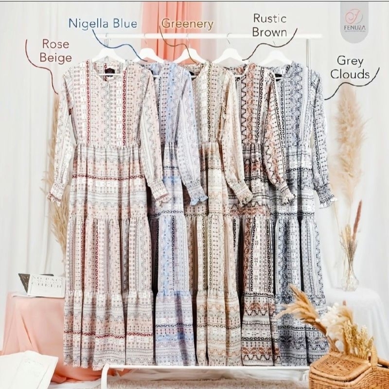 [preloved] gamis fenuza rose beige