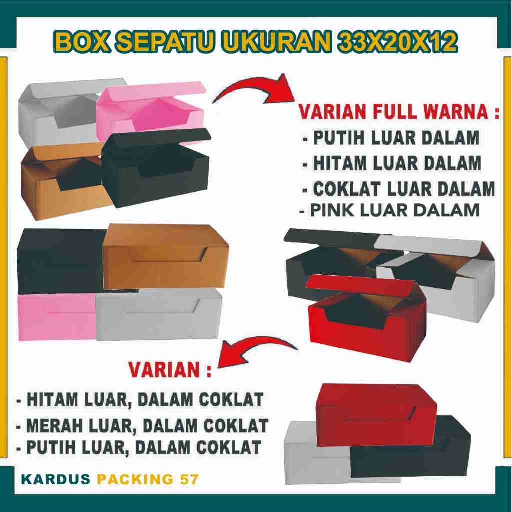 

Box Sepatu Ukuran 33x20x12 cm / Box Souvenir / Kardus Polos / Box Sliplock