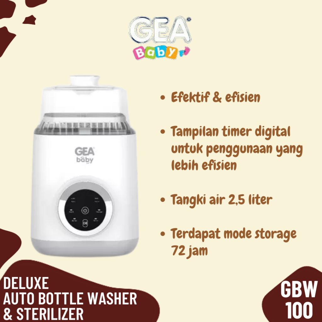 GEA Baby GBW-100 Deluxe Auto Bottle Washer & Sterilizer - Mesin Sterilizer