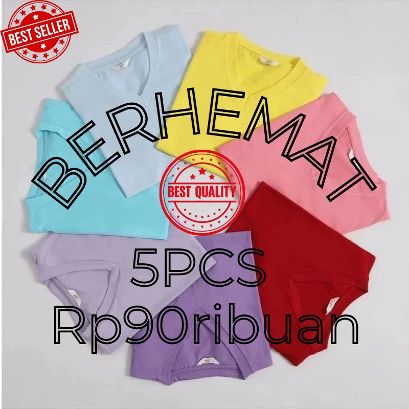 KAOS WANITA POLOS V NECK PENDEK L XL XXL  KAOS POLOS PENDEK WANITA