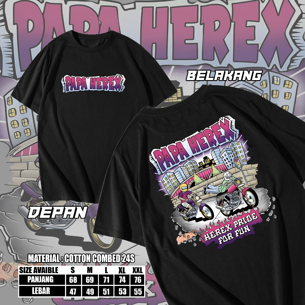 Kaos Racing Mesin Herex - Kaos Pria Distro Herex Style Motor cb gl mp tiger CP.07