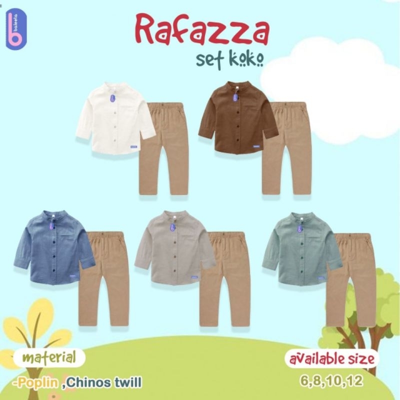 SETELAN KOKO RAFAZZA ANAK COWOK JUNIOR PANJANG CHINOS PREMIUM SETELAN KEMEJA ANAK LAKI-LAKI