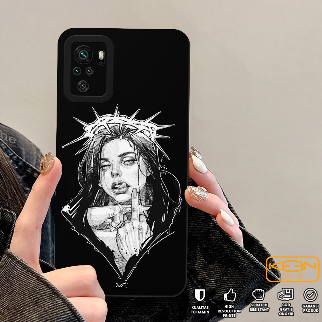 Case Xiaomi Redmi Note 10/Note 10S - Casing Hp Xiaomi Redmi Note 10/Note 10S Motif Black - Softcase 