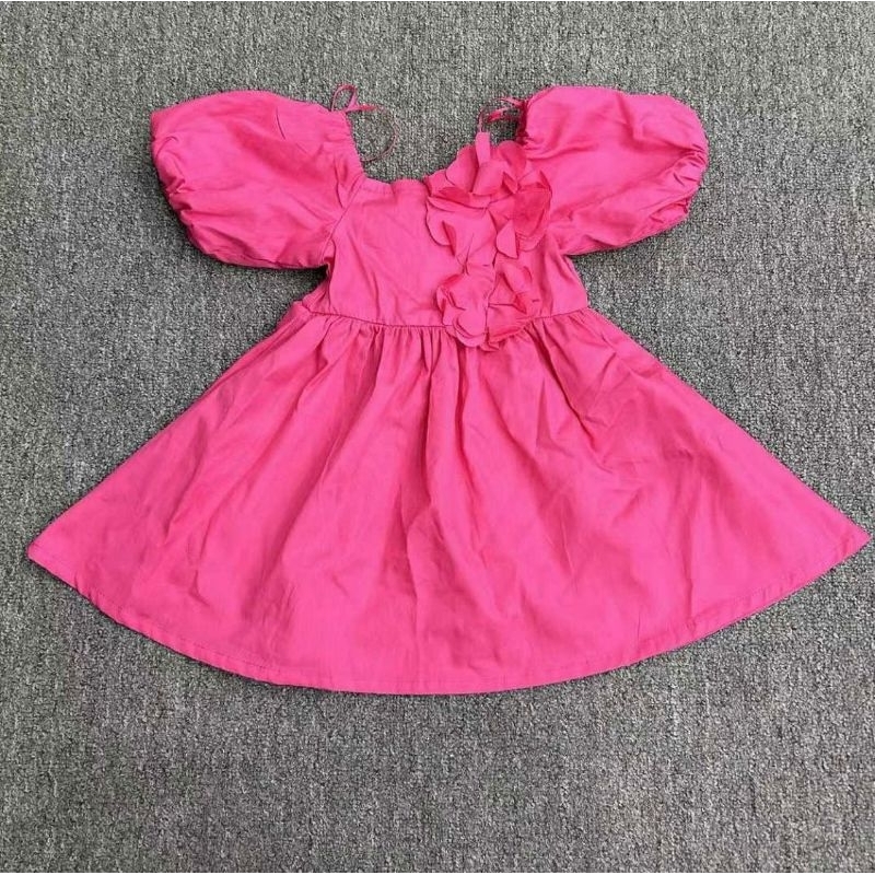 Dress Anak Perempuan Lengan Balon Fuchsia Creeks
