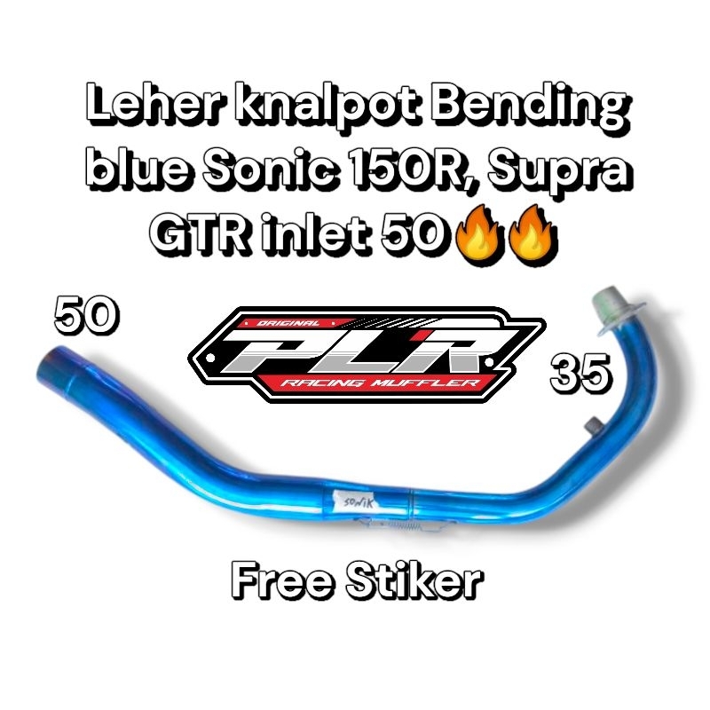 PIPA LEHER KNALPOT BENDING BLUE SONIC 150R,SUPRA GTR INLET 50
