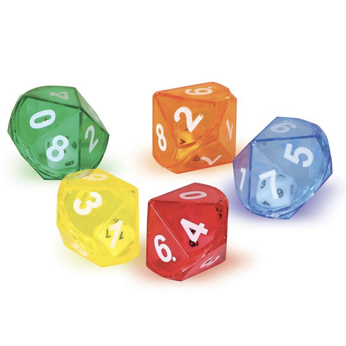 Learning Resources Ten-Sided Dice in Dice, Dadu Ganda 10 Sisi Mainan Edukatif untuk Anak Belajar Ang
