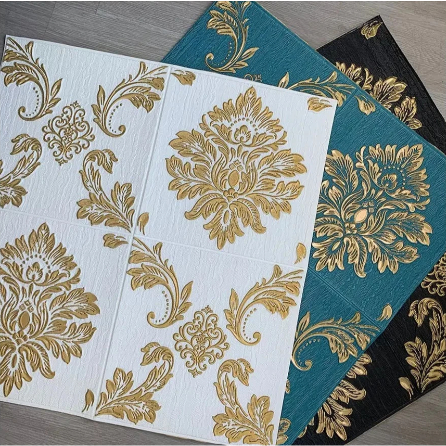 Wallpaper 3D Foam / Wallpaper Dinding 3D Motif Batik Mewah High Quality / Wallfoam Aluminium Foil