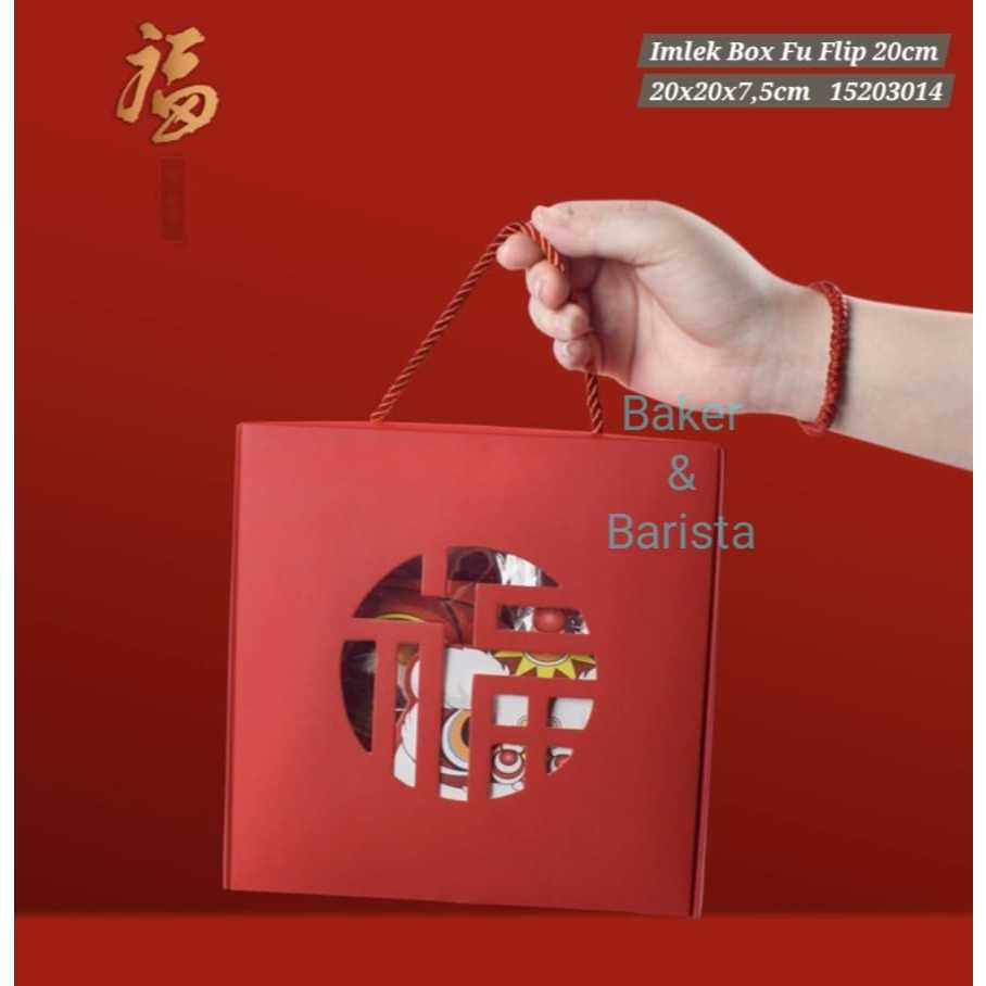 

Imlek Box FU Flip 20x20x7.5cm Imlek Mini Box Cookie Hampers CNY Gift Imlek box lapis bolu cake Gift
