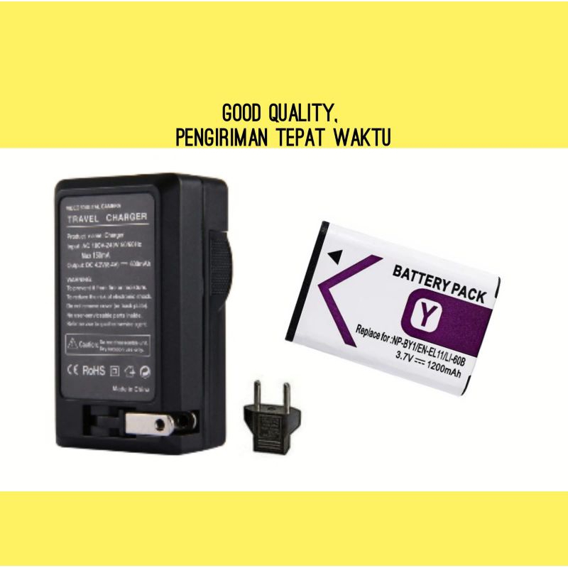 Charger & Baterai Sony NP-BY1 HDR-AZ1 HDR-AZ1VR AZ1 AZ1V AZ1VR Batre Casan