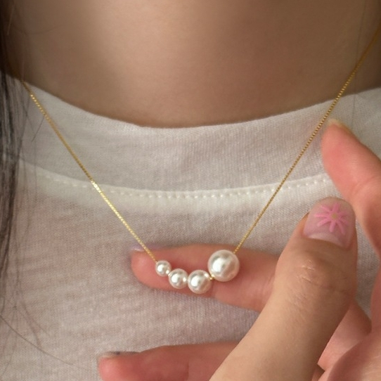 Kalung Jessica Mutiara Vintage Model Simpel Necklace Pria Wanita Unisex Mutiara Pearl