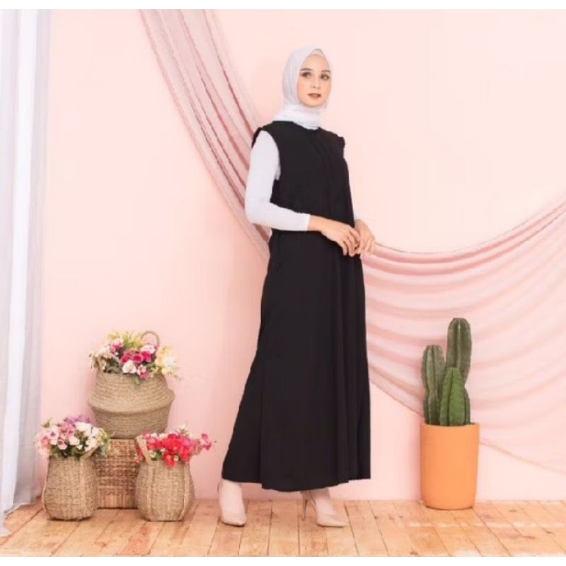 Basec iner satin tanpa lengan/iner dress gamis Daleman outer/iner dress gamis panjang satin premium 
