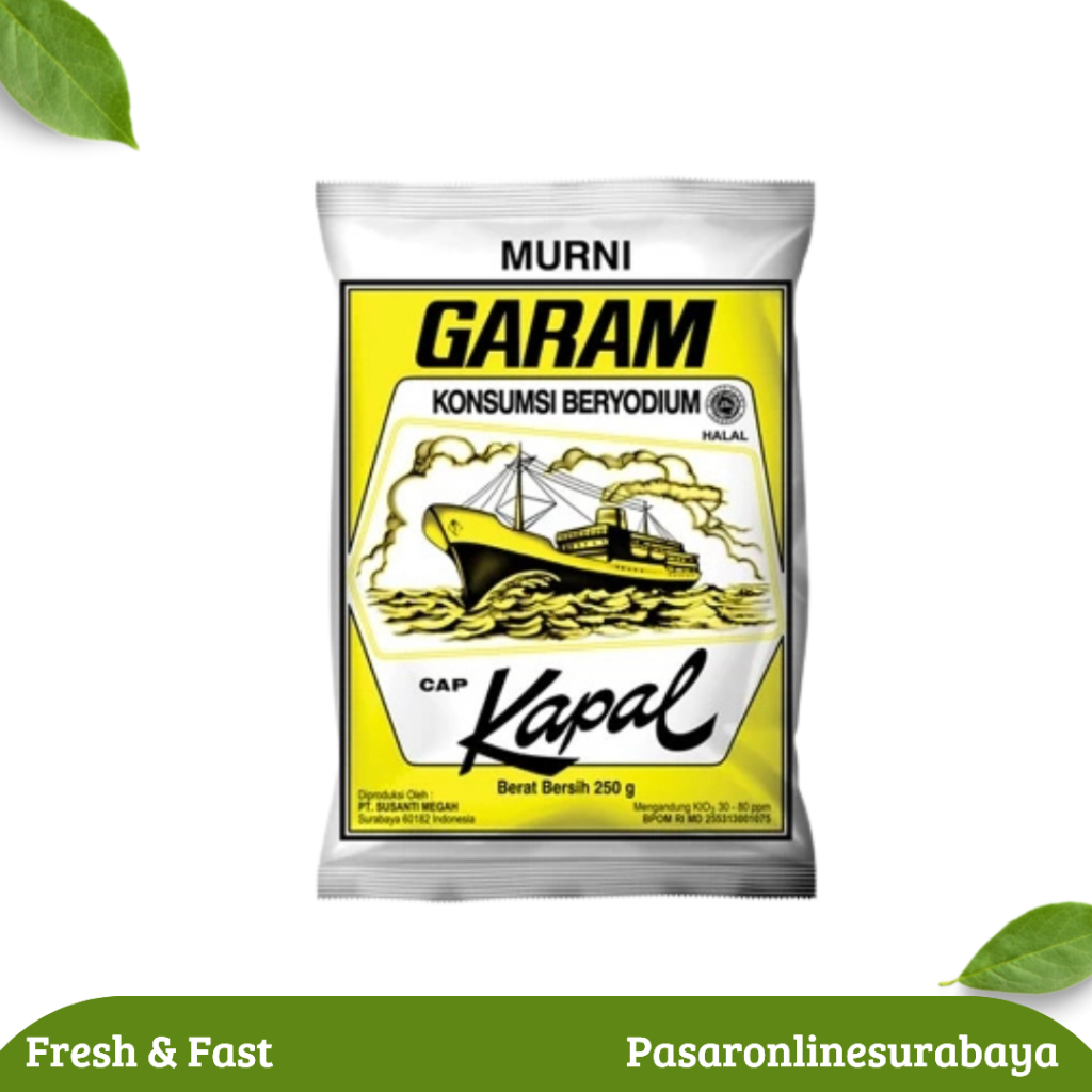

Garam Cap Kapal 250 Gram Garam Konsumsi Beryodium