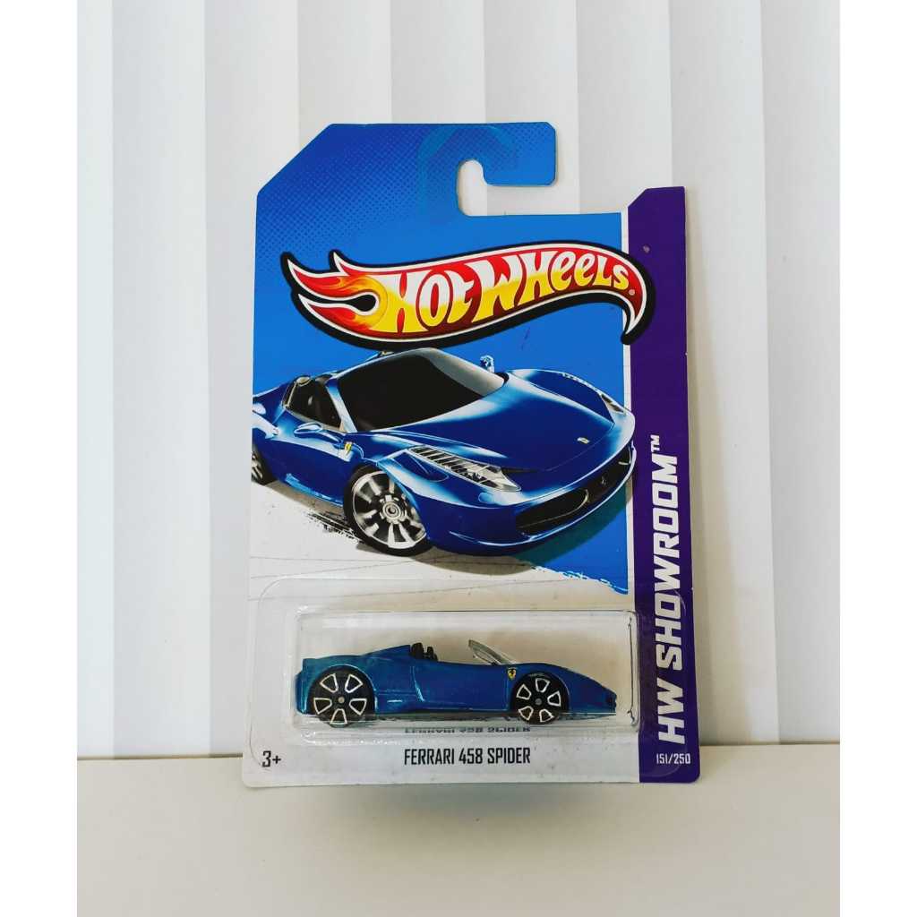 HOT WHEELS HOTWHEELS FERRARI 458 SPIDER BIRU BLUE