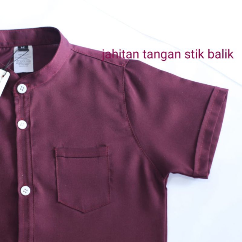 kemeja anak laki- laki burgundy baju koko anak warna burgundy