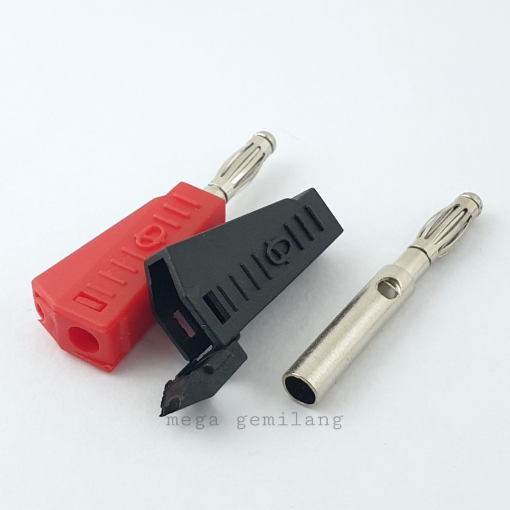 [1 pasang] Jack Banana segi merah/hitam Jack banana stackable 4 mm