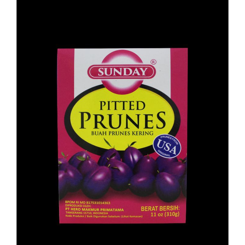 

Sunday Pita Prunes Buah Prune Kering 310 gr