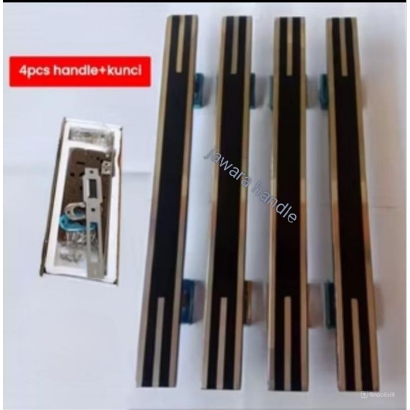 Gagang Pintu Rumah minimalis/Handle Pintu minimalis 2 Pintu/2psg Handle + 1 set Kunci