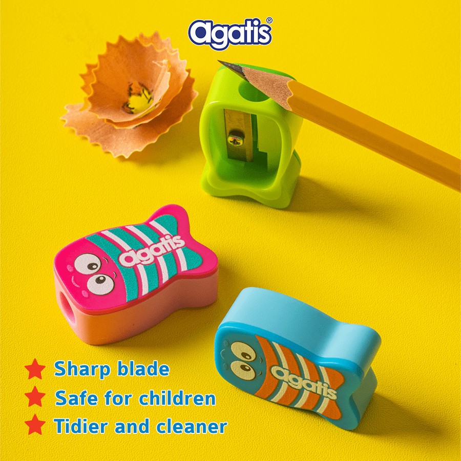 

TBMO Agatis Rautan Pensil Fish Warna-Warni / Agatis Sharpener Single Hole Fish