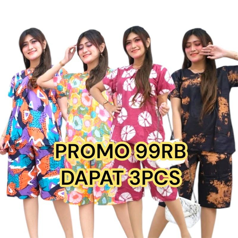 PROMO 90RB DAPAT 3 SETELAN BATIK WANITA/SETELAN GOGO RAYON/SETELAN CELANA WANITA RAYON TERLARIS