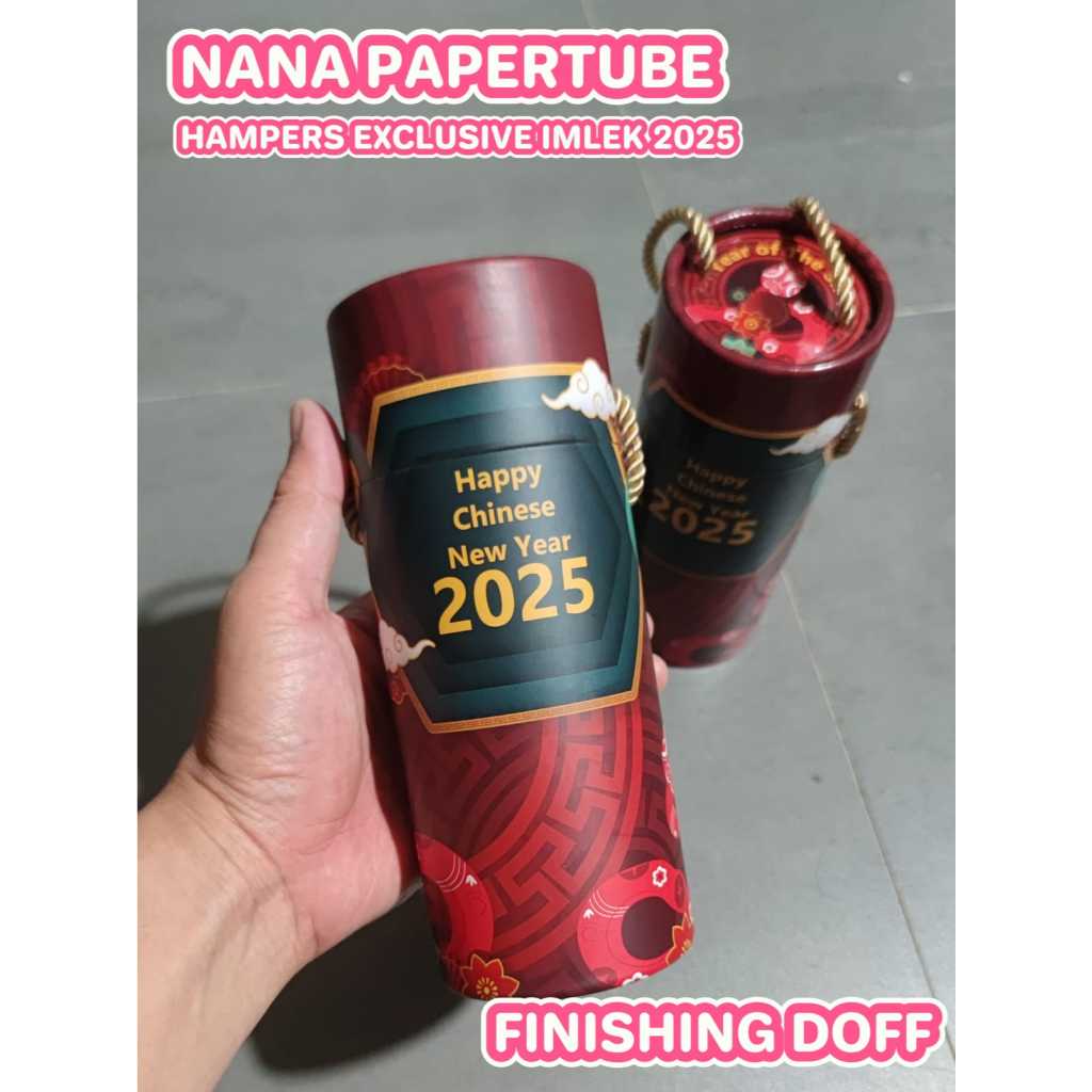 

PROMO PACKAGING HAMPERS IMLEK 2025 - PAPERTUBE YEAR OF THE SNAKE - DIAMETER 8 CM TINGGI 20 CM
