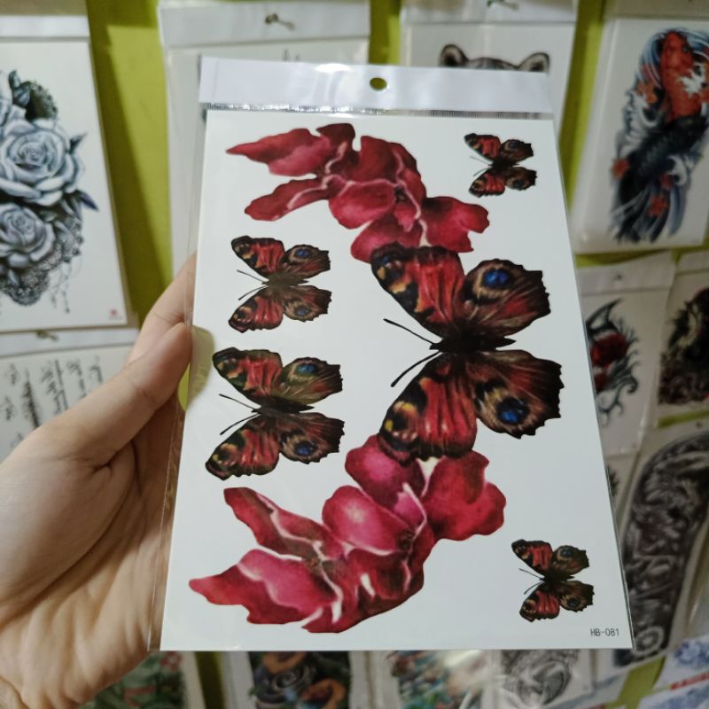 tatto temporer kupu kupu tato dada tahan air