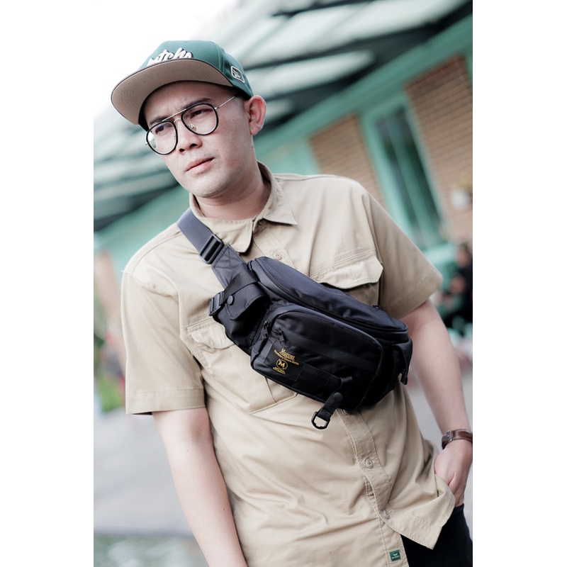 MUCCAS Brawler Waistbag Anti Air/ Waistbag Pria/Tas Selempang Pria