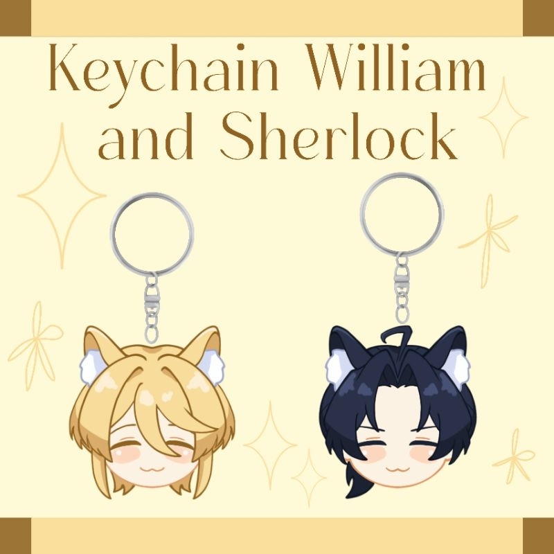 [MORIARTY THE PATRIOT] FANMERCH KEYCHAIN WILLIAM JAMES MORIARTY AND SHERLOCK HOLMES (⁠｡⁠•̀⁠ᴗ⁠-⁠)⁠✧