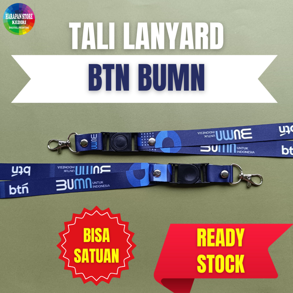 

[READY STOCK] TALI LANYARD ID CARD BANK BTN BUMN -BISA SATUAN