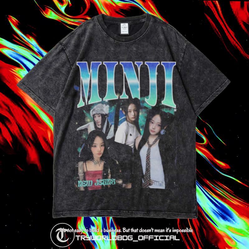 TRYWORLDBDG OFFICIAL "MINJI" KAOS OVERSIZED | KAOS WASHED | STONE WASH | OVERSIZED T SHIRT | KAOS MI