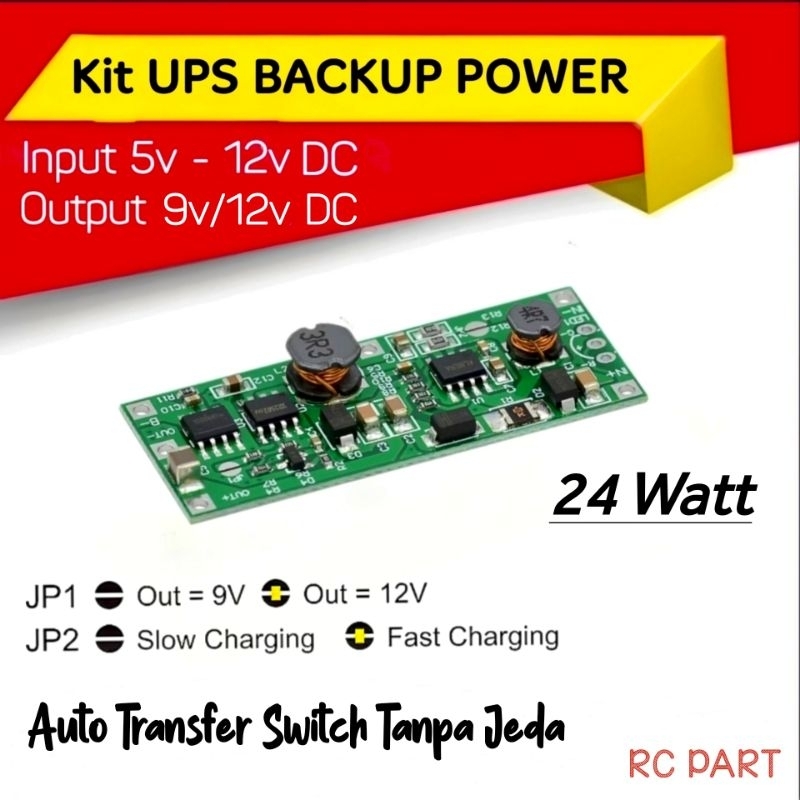 Modul Kit UPS Backup Power Input DC 5-12v Output 5v/9v/12v DC