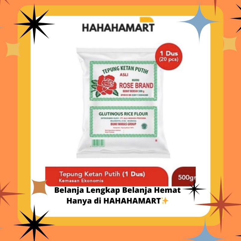 

ROSEBRAND TEPUNG KETAN 500GR | TEPUNG KETAN 500GR | HARGA TERMASUK 1 KARTON