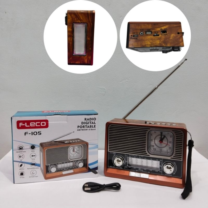 Radio Lamp Jam AUX FLECO F-105 F105