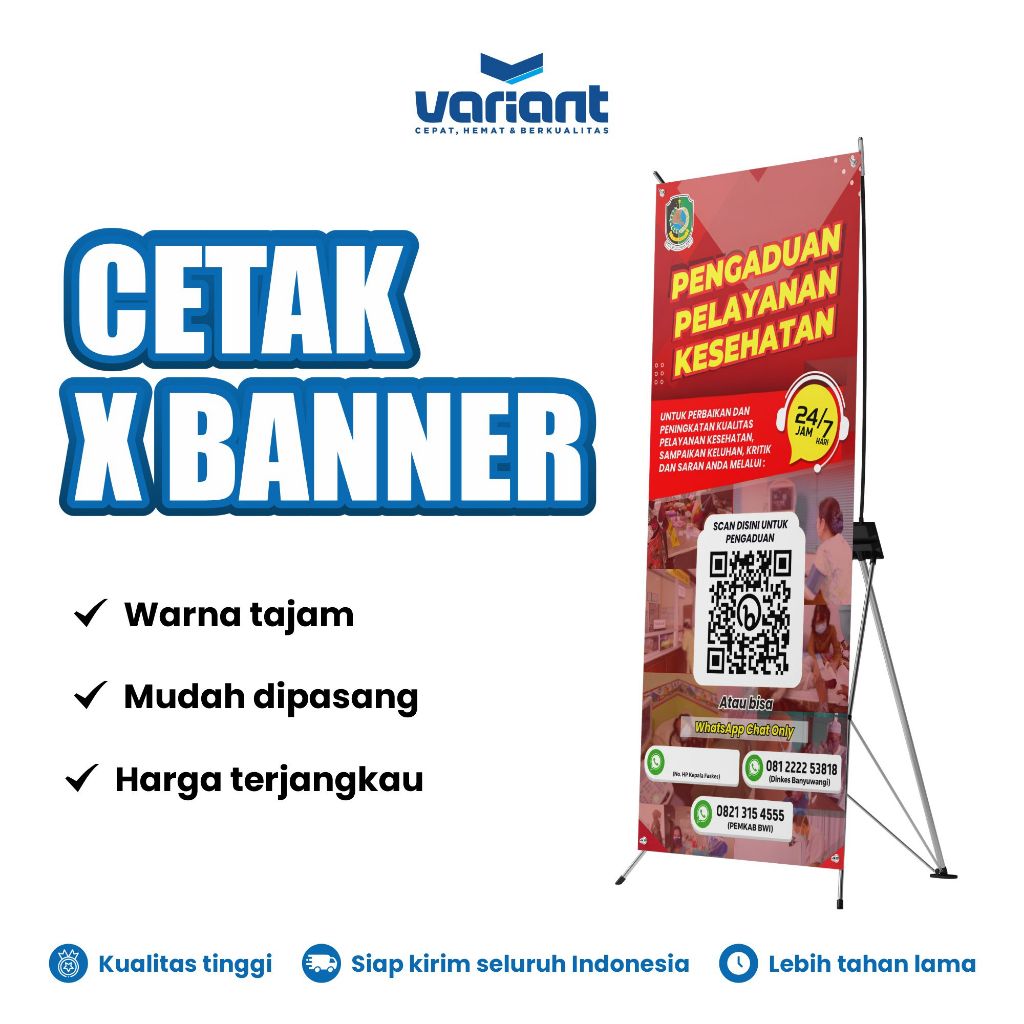 X BANNER STANDING BESI UKURAN 160X60 CM CUSTOM
