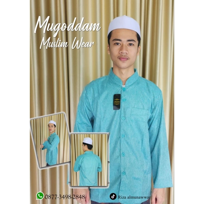 Baju Koko muslim terbaru - Hijau Mint Katun Madinah - "Muqoddam muslim Wear"