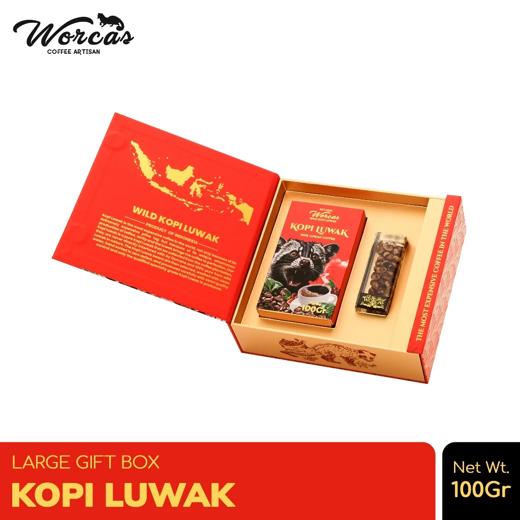 

WORCAS Wild Kopi Luwak size 100gr - Large Gift Box
