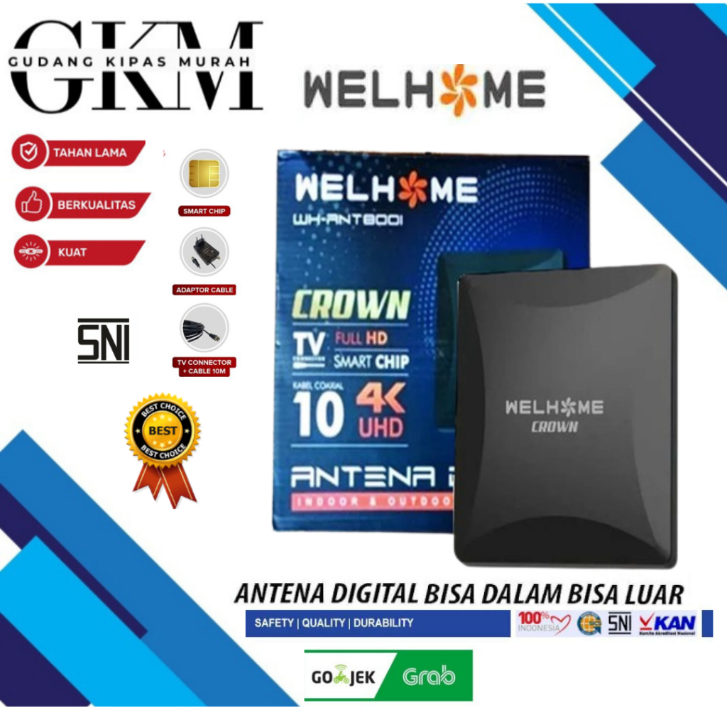 Antena Televisi Merk WELHOME wh-8001 Antena Digital WELHOME WH 8001