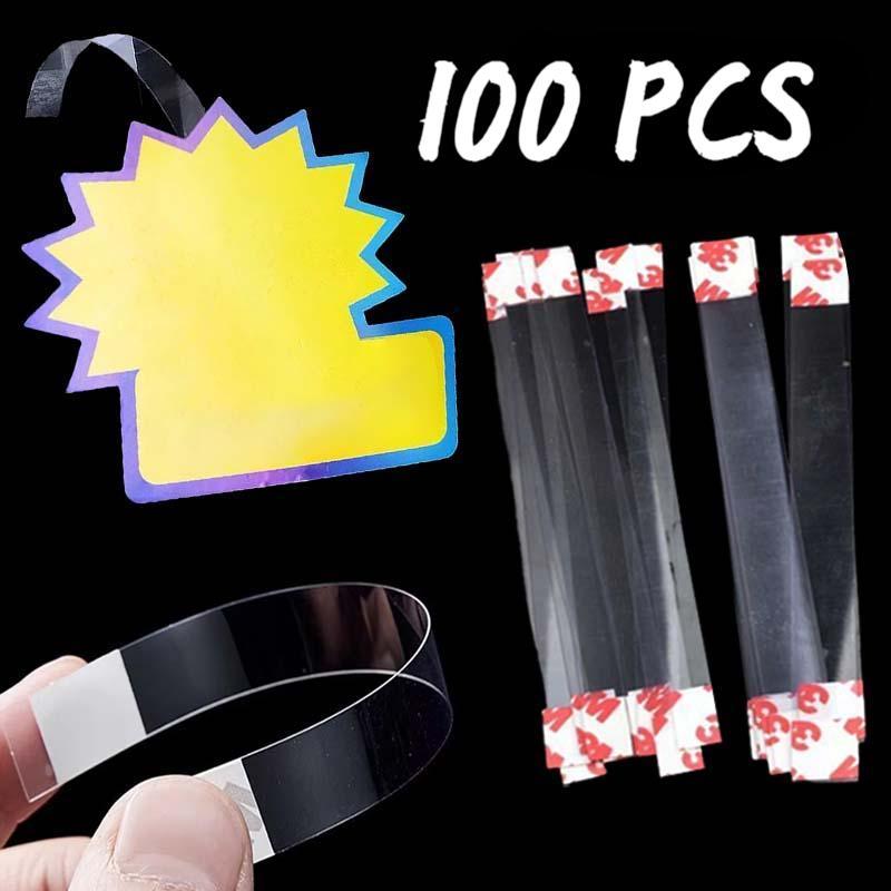 

100pcs Plastik Mika Display Promo Card Mika Label Harga Rak label harga gantung 15*150mm Mika Label Harga Rak Toko universal
