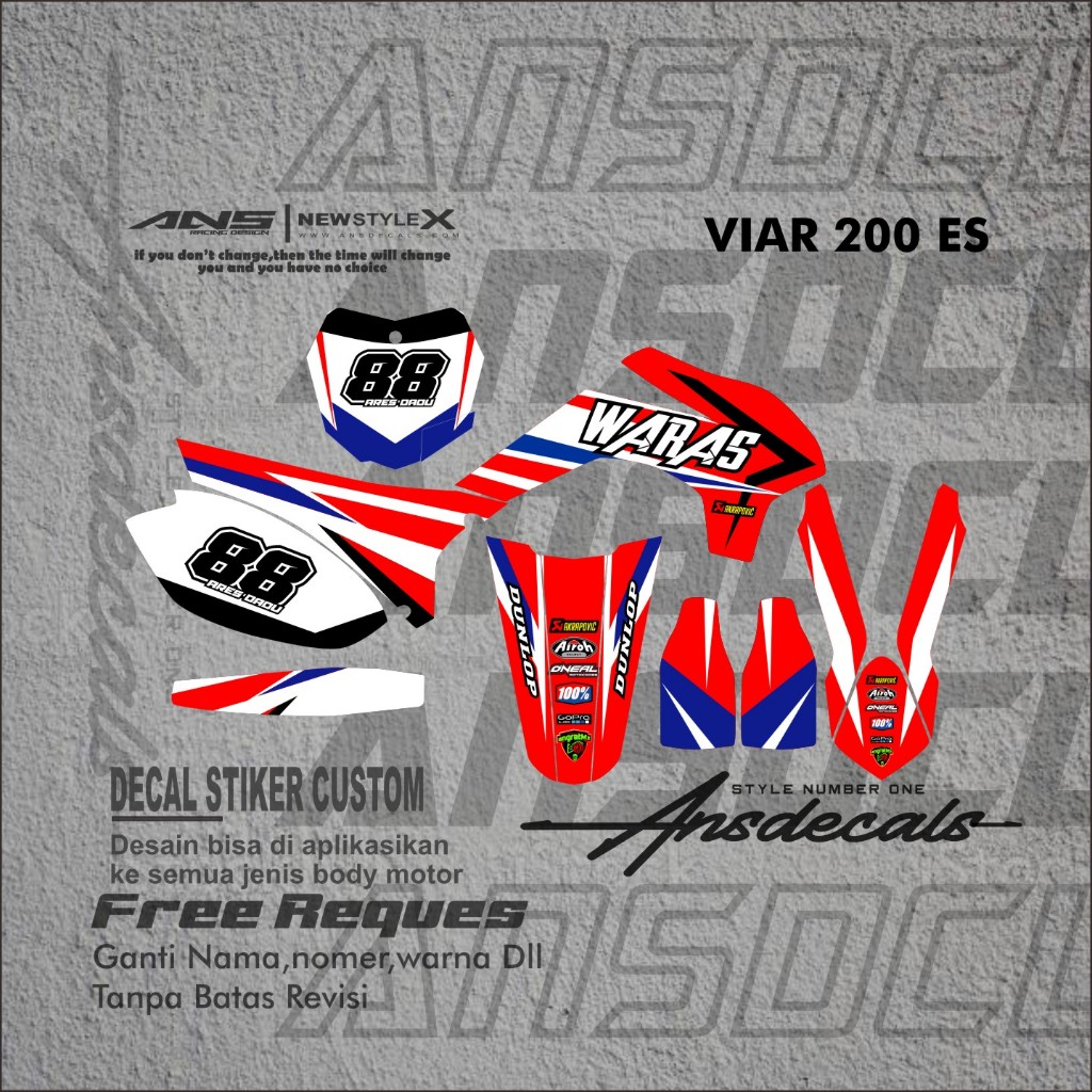 Decal Viar Cross-x 200es custom Decal Viar 200 es Decal viar free request
