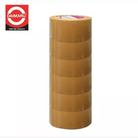 

HLSM - (6 Pcs) Lakban Daimaru 2 Inch Bening Coklat 48 mm x 90 Yard OPP Isolasi Tape 0RI