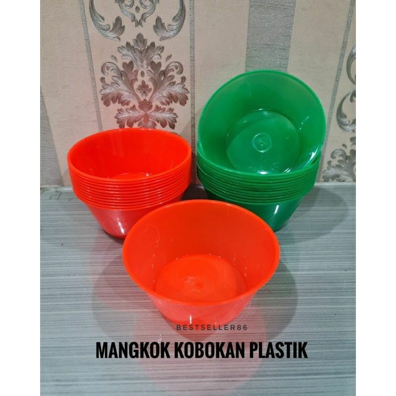 12 PCS MANGKOK PLASTIK KOBOKAN / BASKOM KOBOKAN PLASTIK PERLUSIN