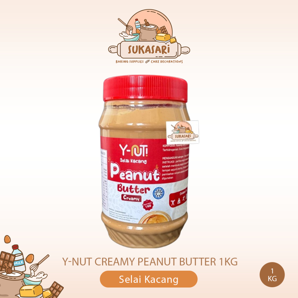 

Y-NUT Peanut Butter 1kg Creamy Y NUT Y-NUT! Selai Kacang filling Spread Jam oles