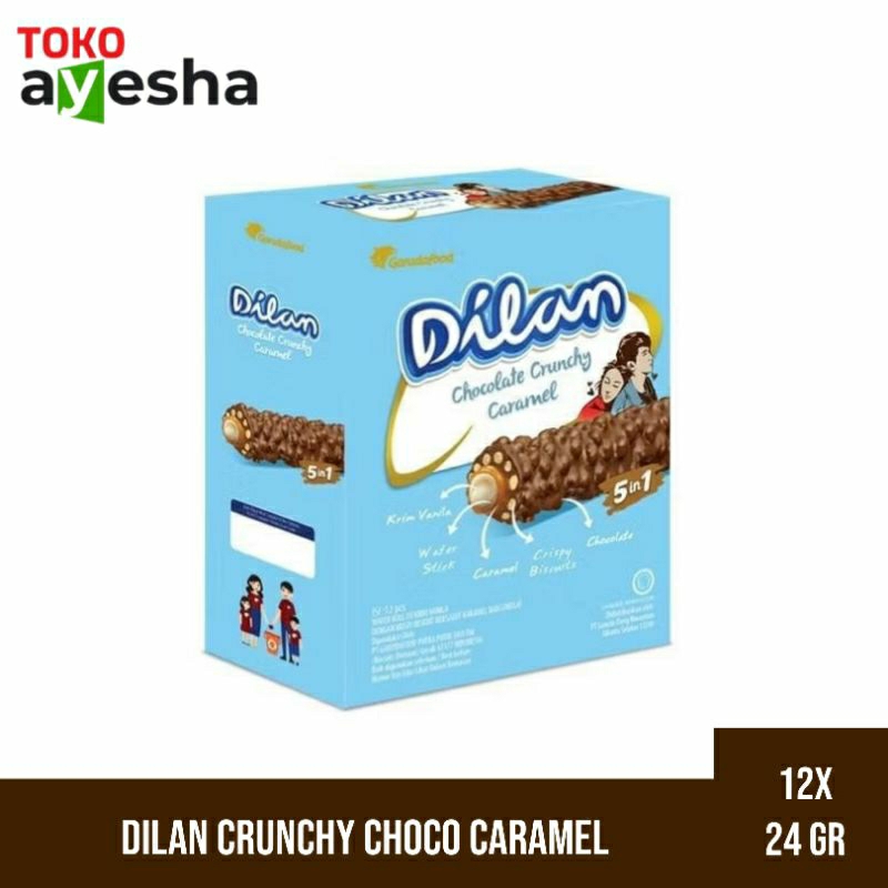 

Dilan Crunchy Choco Caramel 24gr - 1 Box isi 12 pcs