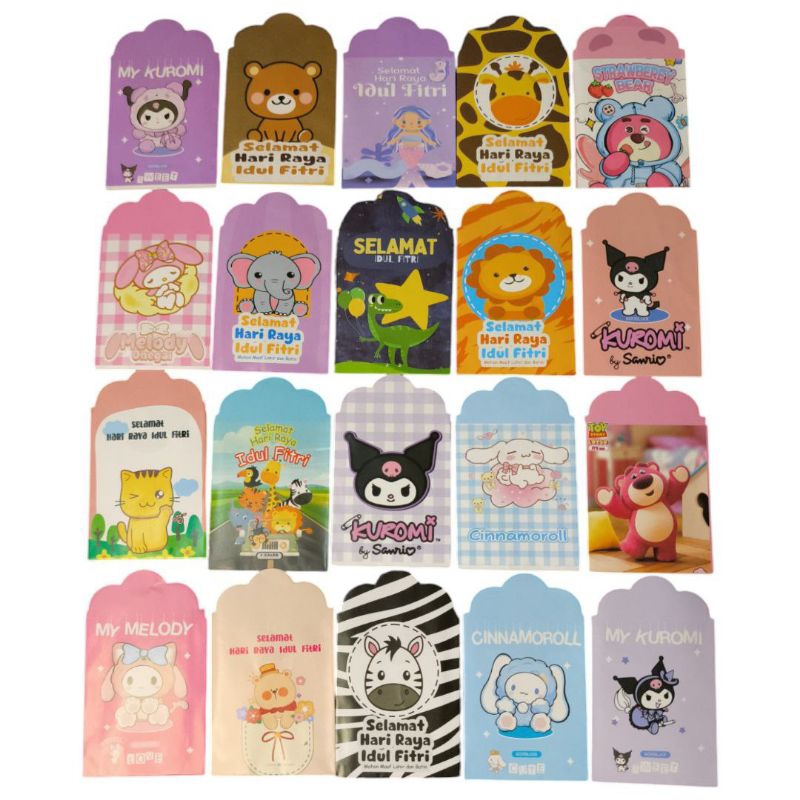 

AMPLOP MOTIF KUROMI MEDIUM 5 PACK (50PCS) AMPLOP LEBARAN