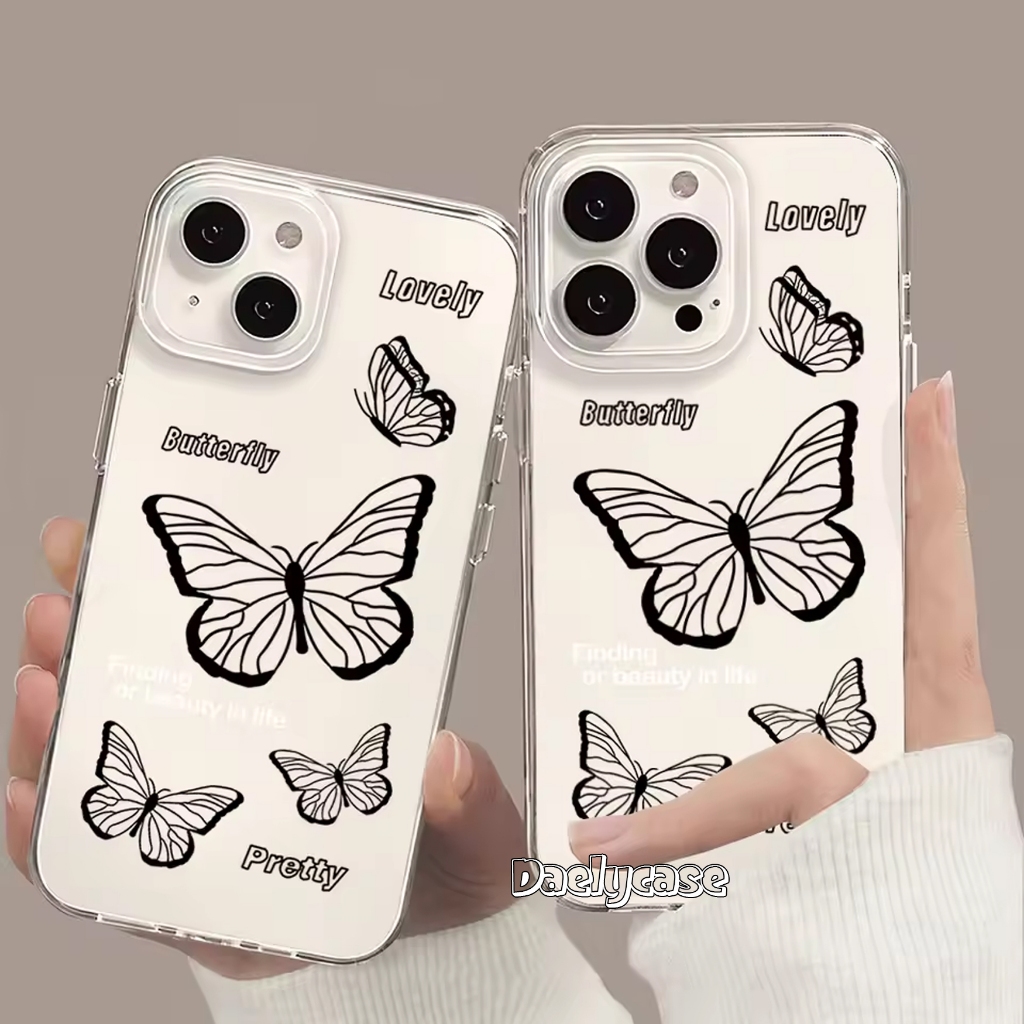 Daelycase Soft Case Hp Kupu-Kupu Untuk Oppo A3X A60 A16 A54 A53 A31 A52 A55 A5S A12 A58 A78 A79 A77S