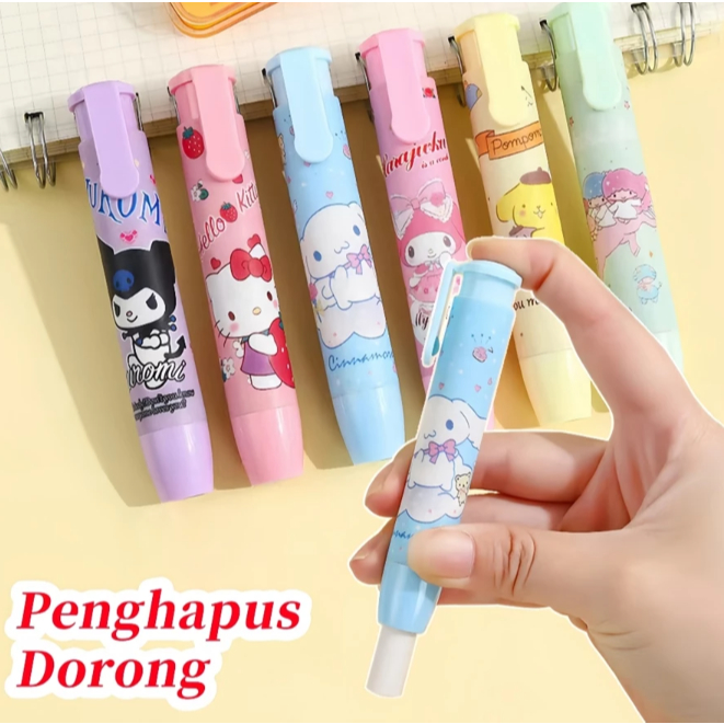 

Penghapus Pensil Mekanik Karakter Sanrio / Penghapus Dorong Mechanical Eraser Lucu / Hapusan Lipstik