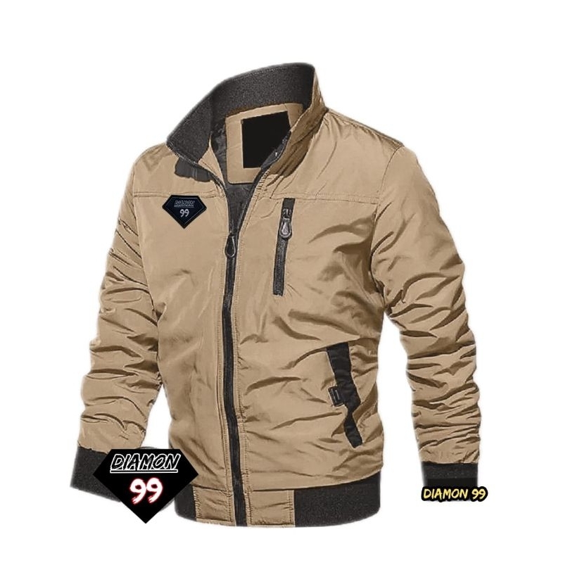 jaket bomber taslan/jaket pria waterproof/jaket taslan polos tebal/bomber pria premium