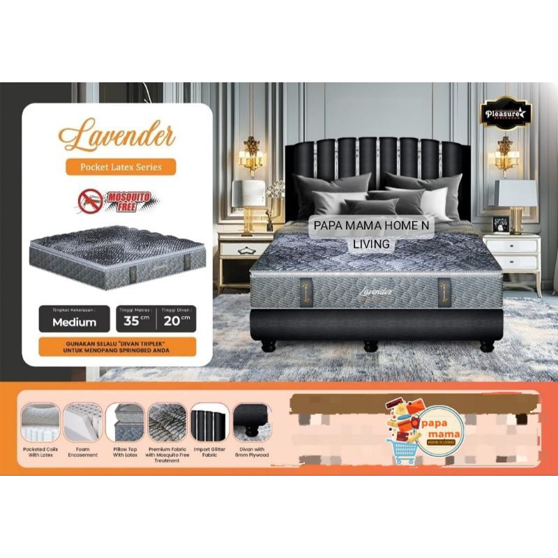 Springbed Pleasure Lavender UK.180x200cm - Matras Pocket Pleasure Lavender