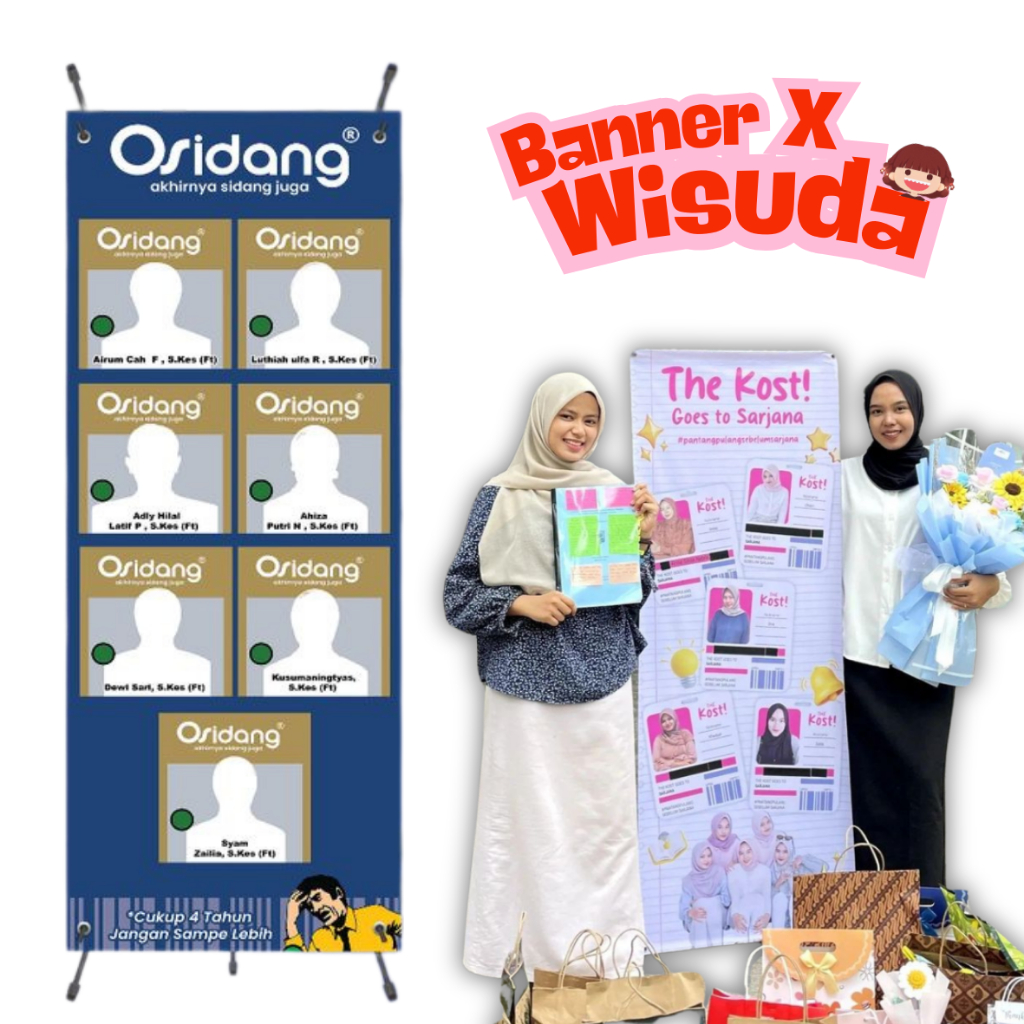 SEHARI JADI / X Banner Wisuda / Banner Wedding / Banner Ulang Tahun / Standing banner wisuda